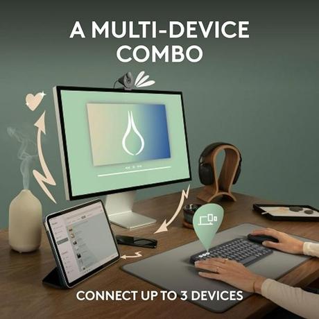 Logitech Pebble 2 Combo, Wireless Keyboard and Mouse, Tonal Graphite-2