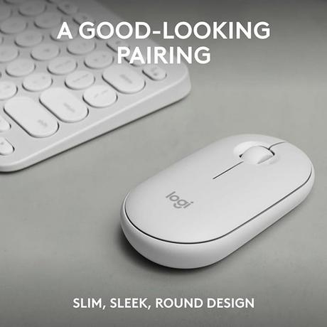 Logitech Pebble 2 Combo, Wireless Keyboard and Mouse, Tonal White-1