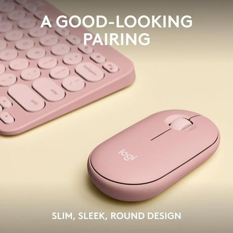 Logitech Pebble 2 Combo, Wireless Keyboard and Mouse, Tonal Rose-1