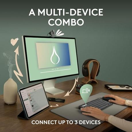 Logitech Pebble 2 Combo, Wireless Keyboard and Mouse, Tonal Rose-2