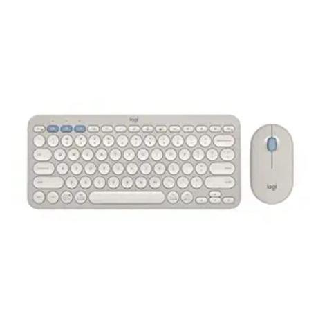 Logitech Pebble 2 Combo, Wireless Keyboard and Mouse, Tonal Sand-0