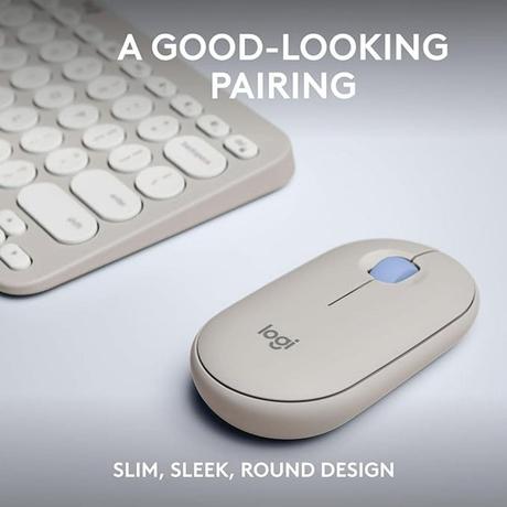 Logitech Pebble 2 Combo, Wireless Keyboard and Mouse, Tonal Sand-1