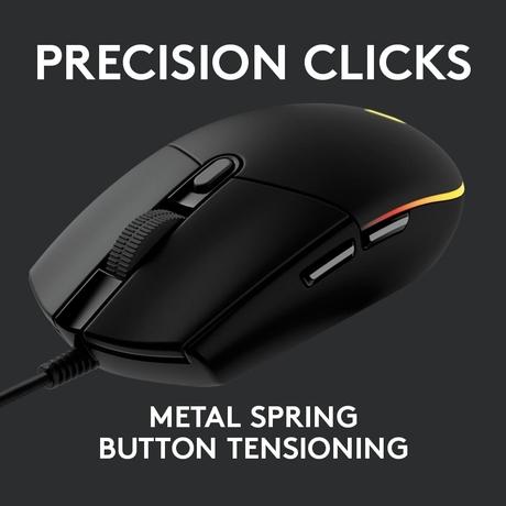 Logitech G203 USB Light Sync Wired Gaming Mouse with Customizable RGB Lighting, 6 Programmable Buttons, Gaming Grade Sensor, 8K DPI Tracking, 16.8 million Colour, Light Weight, Black-7
