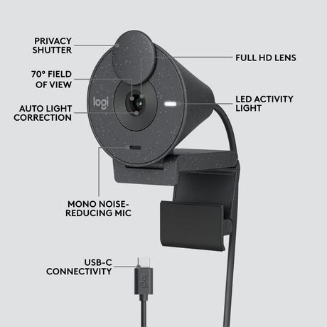 Logitech Brio 300 Web Camera, Graphite-5