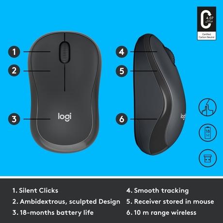 Logitech M220 Silent Wireless Mouse, Black-4