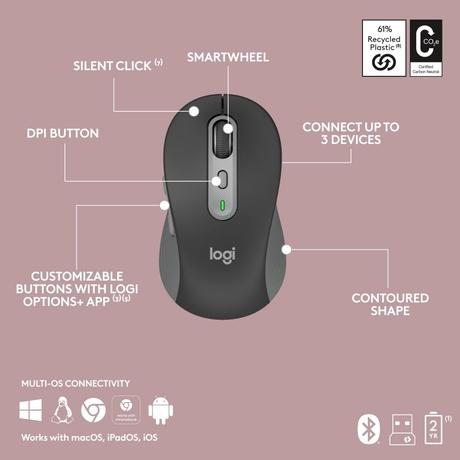 Logitech MK950 Bluetooth Wireless Keyboard & Mouse Combo-9