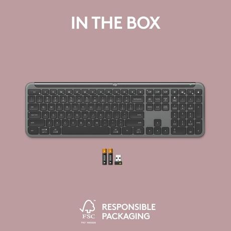 Logitech K950 Wireless Bluetooth Keyboard, Graphite-10