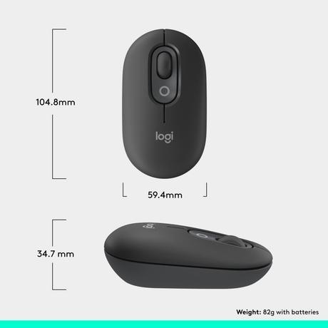 Logitech Pop Icon Wireless Mouse, Graphite-8