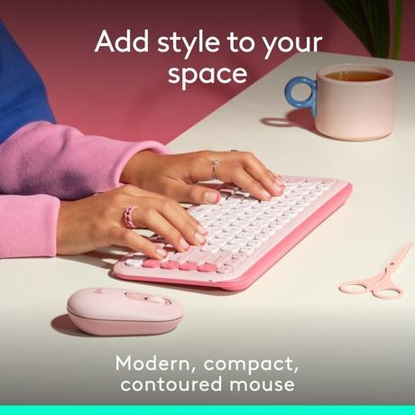 Logitech Pop Icon Wireless Mouse, Rose-1