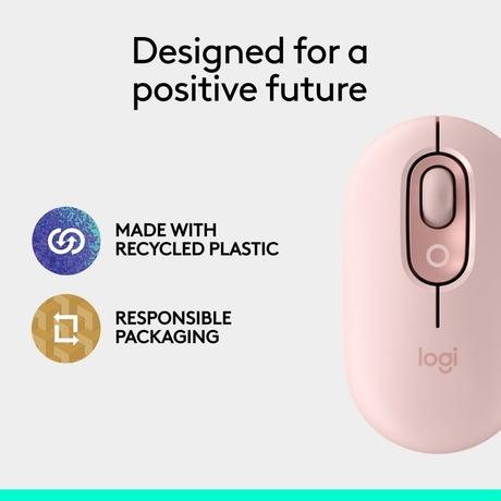 Logitech Pop Icon Wireless Mouse, Rose-10