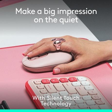 Logitech Pop Icon Wireless Mouse, Rose-4