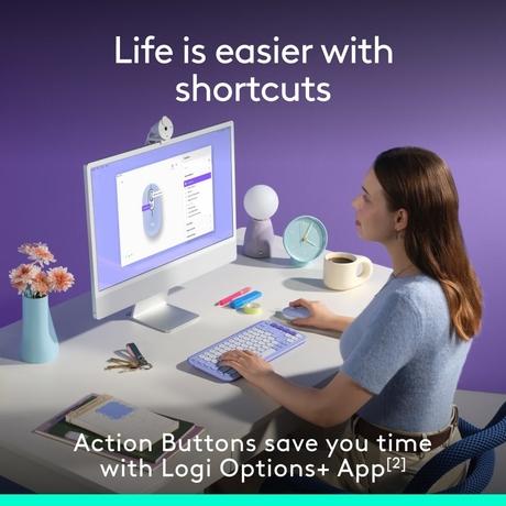 Logitech Pop Icon Wireless Mouse, Lilac-3