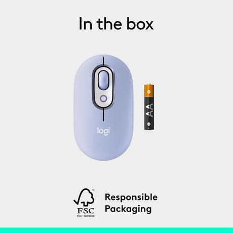 Logitech Pop Icon Wireless Mouse, Lilac-9