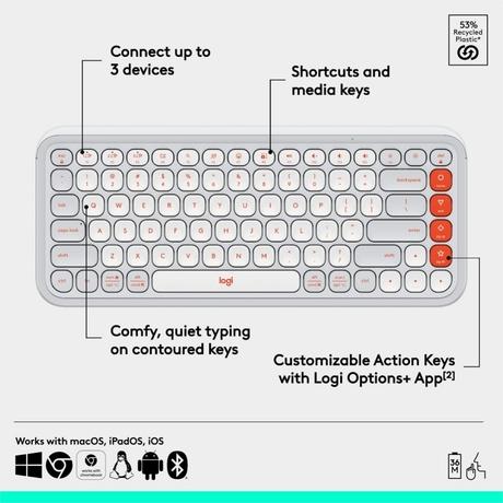 Logitech POP Icon Keyboard, Off White-5