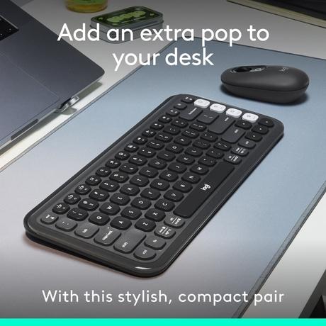 Logitech POP Icon Bluetooth Keyboard and Mouse Combo, Graphite-1
