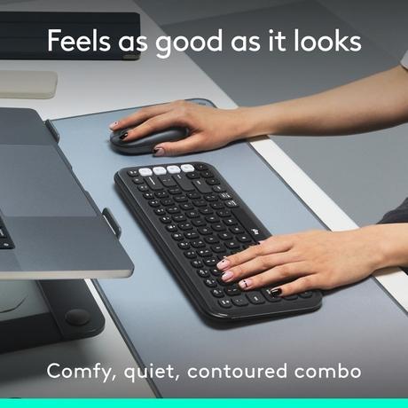 Logitech POP Icon Bluetooth Keyboard and Mouse Combo, Graphite-2