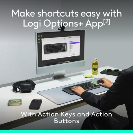 Logitech POP Icon Bluetooth Keyboard and Mouse Combo, Graphite-3