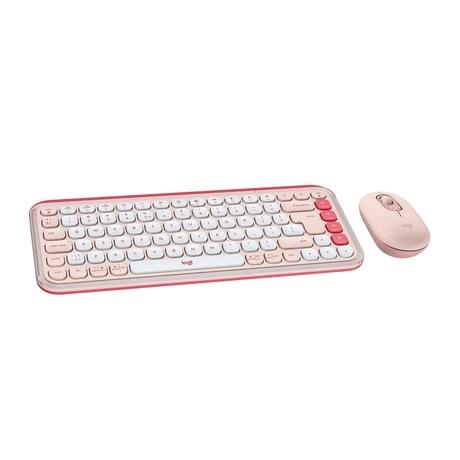 Logitech POP Icon Bluetooth Keyboard and Mouse Combo, Rose-0