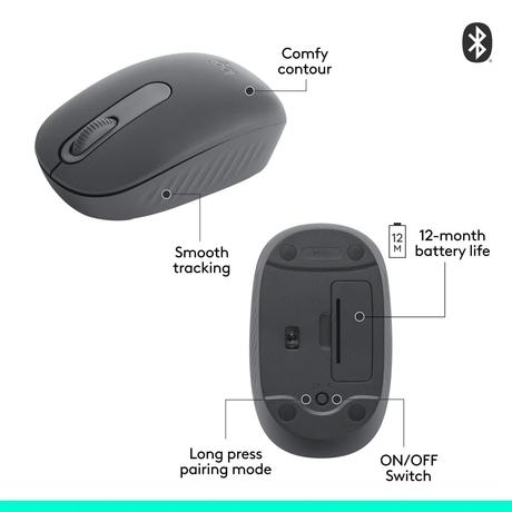Logitech M196 Bluetooth Wireless Mouse, Graphite-6