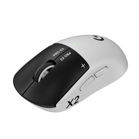 Logitech PRO X2 SUPERSTRIKE Lightspeed Wireless Gaming Mouse with The Fastest Click in the World, Ultra Lightweight (61 g), Customizable Click Haptics, USB-C Charging, for PC/Mac/Laptop (Black and White)-0