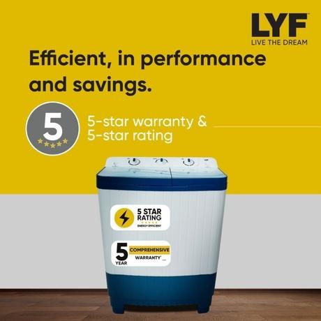 LYF 7.5 Kg 5 Star Semi Automatic Top Loading Washing Machine (LWS-N75ETWBP), Blue-1