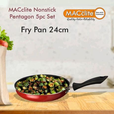 Macclite 5 Piece Pentagon Non Stick Cookware Set - Dosa Tawa, Frying Pan, Kadai with Lid, 2 x Lip Mini Fry Pan-3