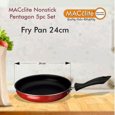 Macclite 5 Piece Pentagon Non Stick Cookware Set - Dosa Tawa, Frying Pan, Kadai with Lid, 2 x Lip Mini Fry Pan-4