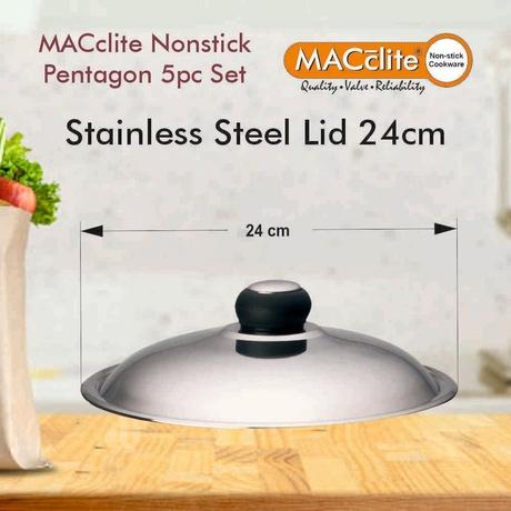 Macclite 5 Piece Pentagon Non Stick Cookware Set - Dosa Tawa, Frying Pan, Kadai with Lid, 2 x Lip Mini Fry Pan-5