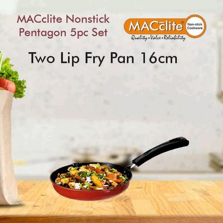 Macclite 5 Piece Pentagon Non Stick Cookware Set - Dosa Tawa, Frying Pan, Kadai with Lid, 2 x Lip Mini Fry Pan-8