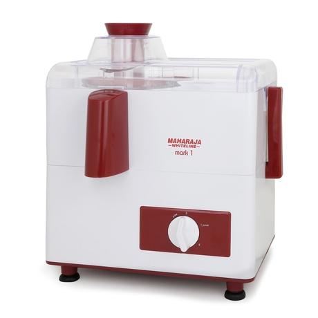 Maharaja Whiteline Mark-1 450W 2 Jars Juicer Mixer Grinder, Centrifugal Juicer, JX-100, White and Red-1
