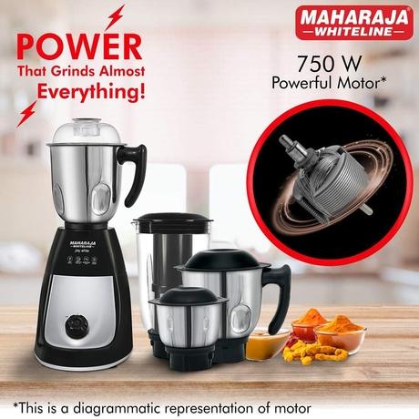 Maharaja Whiteline Joy Elite 750W 4Jars Mixer Grinder, Air Ventilation System-2
