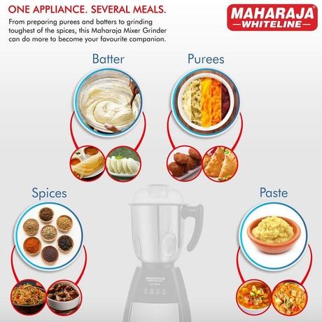 Maharaja Whiteline Joy Elite 750W 4Jars Mixer Grinder, Air Ventilation System-4