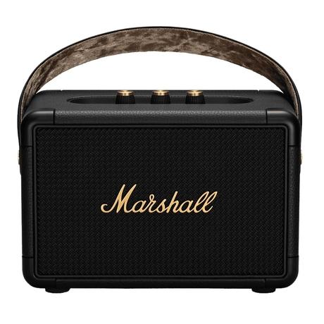 Marshall Kilburn 2 Bluetooth Speaker, More than 20 hrs of playtime, IPX2 Water Resistant, Bluetooth v5.0, multi-host functionality, Quick Charge, Black and Brass-0