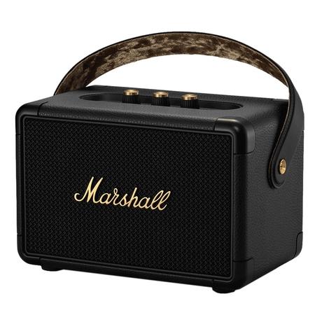 Marshall Kilburn 2 Bluetooth Speaker, More than 20 hrs of playtime, IPX2 Water Resistant, Bluetooth v5.0, multi-host functionality, Quick Charge, Black and Brass-3