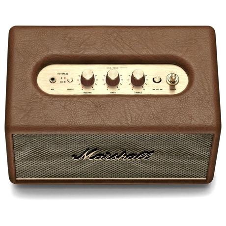 Marshall Action III Bluetooth Speaker with Bass Control Knob, Bass-Reflex, 30 Watt Amplifier for The Woofer, Volume Control Knob, Power Switch, Brown-3