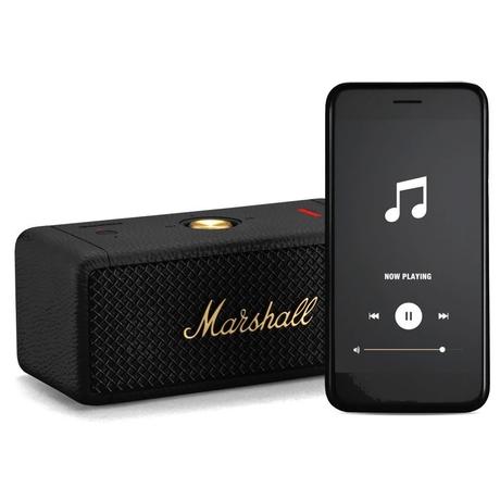 【美品】Marshall Emberton II Black and Steel Marshall EMBERTON 2 Bluetooth Wireless Speaker, More than 30 hrs