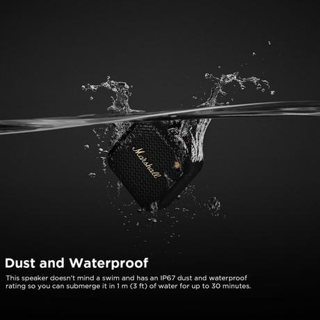 Marshall WILLEN II Bluetooth Speaker, Black and Brass-3