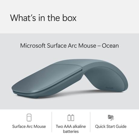 Microsoft Surface Arc Bluetooth Wireless Mouse, Ocean