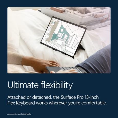 Microsoft Surface Pro 13 Convertible Laptop (Qualcomm Snapdragon X2 Plus (12 Core)/16 GB/1 TB SSD/Qualcomm Adreno GPU Integrated/Windows 11 Home/MSOffice/OLED), 33.02 cm - 13 inch, Platinum-6