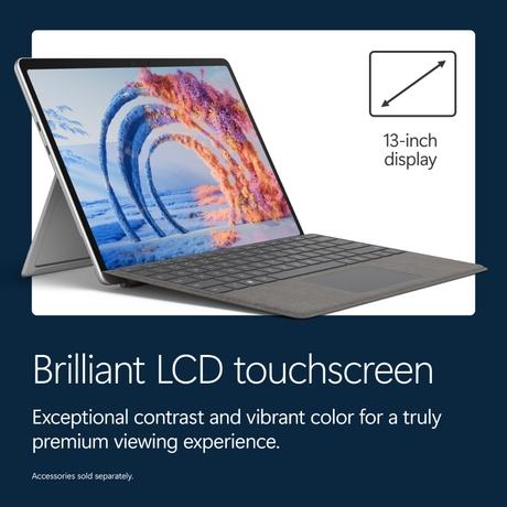 Microsoft Surface Pro 13 Convertible Laptop (Qualcomm Snapdragon X2 Plus (10 Core)/16 GB/512 GB SSD/Qualcomm Adreno GPU Integrated/Windows 11 Home/MSOffice/LCD), 33.02 cm - 13 inch, Platinum-1