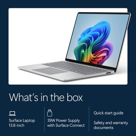 Microsoft Surface 13.8 Windows Laptop (Qualcomm Snapdragon X2 Plus (12 Core)/16 GB/1 TB SSD/Qualcomm Adreno GPU Integrated/Windows 11 Home/MSOffice/LCD), 35.05 cm - 13.8 inch, Platinum-10