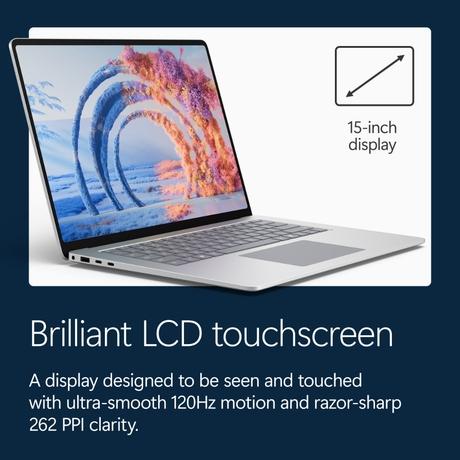 Microsoft Surface 15 Windows Laptop (Qualcomm Snapdragon X2 Elite (12 Core)/24 GB/512 GB SSD/Qualcomm Adreno GPU Integrated/Windows 11 Home/MSOffice/LCD), 38.1 cm - 15 inch, Platinum-1