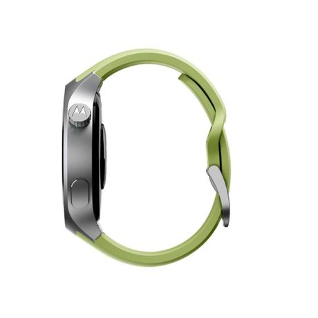 MOTOROLA Moto Watch 3.5 cm (1.4 inch) OLED, Dual band GPS, Powered by Polar, AOD, Android only Smartwatch Matte Silver/PANTONE Herbal Garden-2