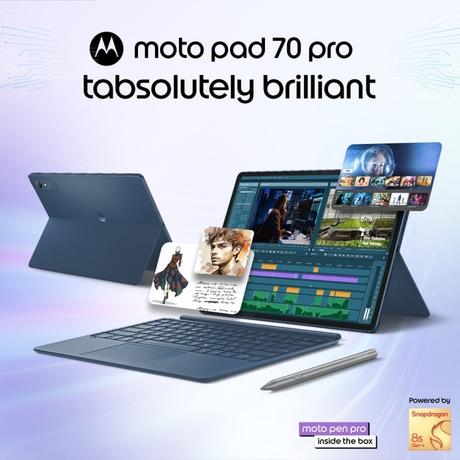 Moto Pad 70 Pro 32.25 cm (12.7 Inch) WiFi Tablet with Pen, 8 GB RAM, 128 GB, Pantone Titan, ZAJ70001IN-1