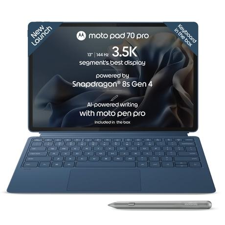 Moto Pad 70 Pro 32.25 cm (12.7 Inch) WiFi Tablet with Pen & Keyboard, 8 GB RAM, 128 GB, Pantone Titan, ZAJ70002IN-0