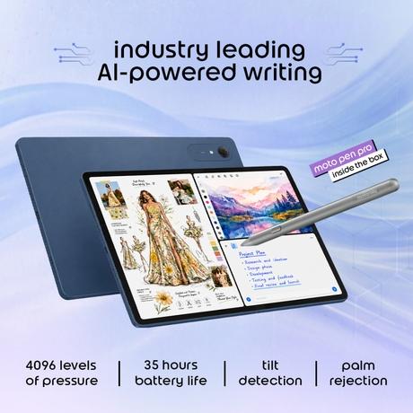 Moto Pad 70 Pro 32.25 cm (12.7 Inch) WiFi Tablet with Pen & Keyboard, 8 GB RAM, 256 GB, Pantone Titan, ZAJ70005IN-5
