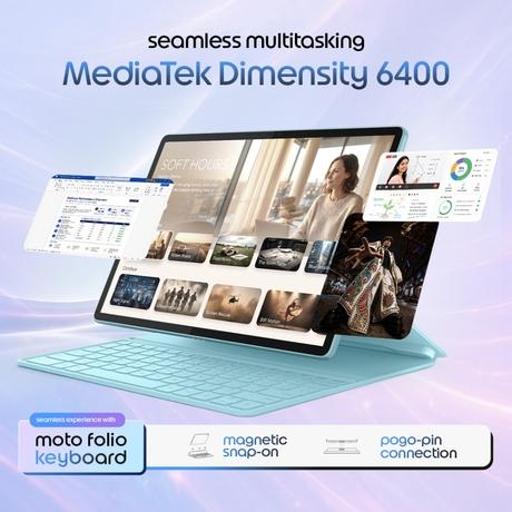 Moto Pad 70 32.25 cm (12.7 Inch) WiFi + 5G Tablet with Pen, 8 GB RAM, 256 GB, Pantone Sea Angel, ZAJC0004IN-7