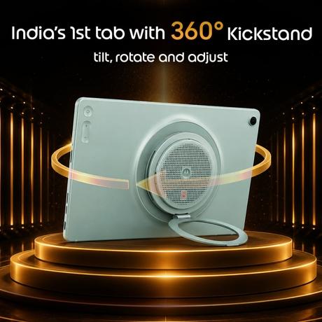 Moto Pad 70 Groove 32.25 cm (12.7 Inch) WiFi Tablet with Clear Case & Sleeve, 8 GB RAM, 128 GB, Pantone Blue Surf, ZAJ80002IN-4