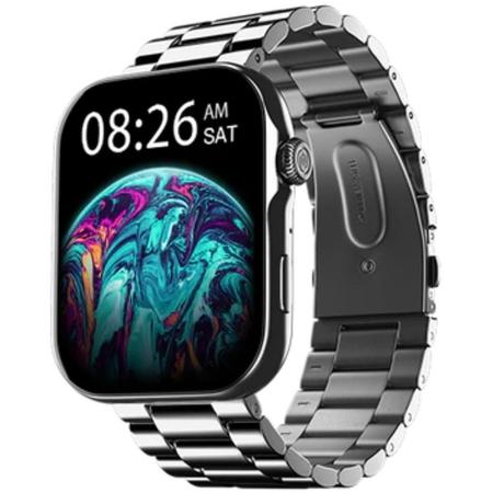 Noise Colorfit Ultra 3 Smartwatch, 4.97 cm (1.96 inch) AMOLED Display, Bluetooth Calling, Premium Metallic Build, Upto 7 Days Battery, Rotating Functional Crown, Gesture Control, Voice Assistant (Metallic Strap Silver)-0