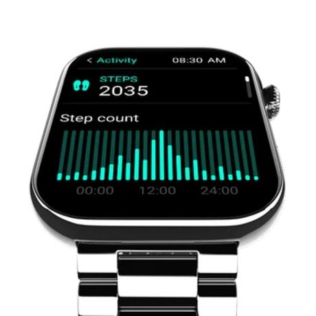 Noise Colorfit Ultra 3 Smartwatch, 4.97 cm (1.96 inch) AMOLED Display, Bluetooth Calling, Premium Metallic Build, Upto 7 Days Battery, Rotating Functional Crown, Gesture Control, Voice Assistant (Metallic Strap Silver)-1